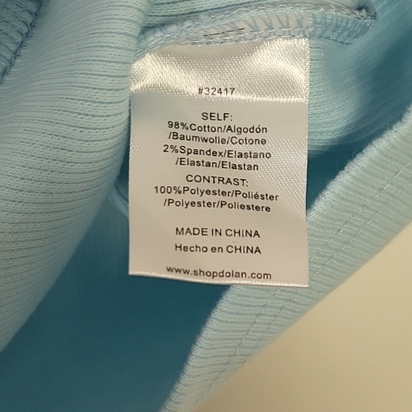 Dolan Anthropologie Lace Puff Sleeve Ribbed Knit Top Light Blue Women’s Small - Picture 10 of 11